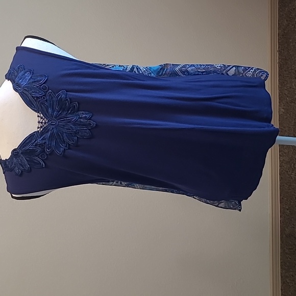 Blue Dress Top Lg Sleeveless - Picture 4 of 6